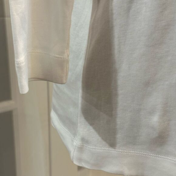 J Jill Scoop Neck 3/4 sleeve White T - Picture 3 of 4